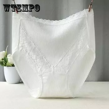 5 шт./лот, сексуальные кружевные трусики, женские трусы с высокой талией, подтягивающие живот, дышащие уютные женские корректирующие нижнее белье, хлопковые трусы 5pc M разноцветный