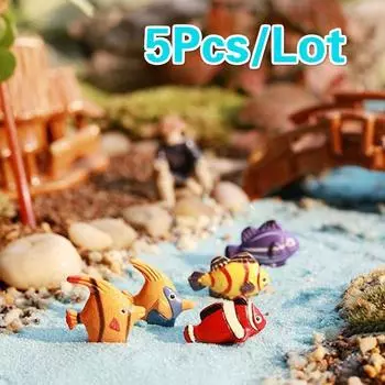 5 шт./лот, случайная миниатюрная тропическая рыба, сказочная садовая фигурка террариума, сделай сам, бонсай, ремесло