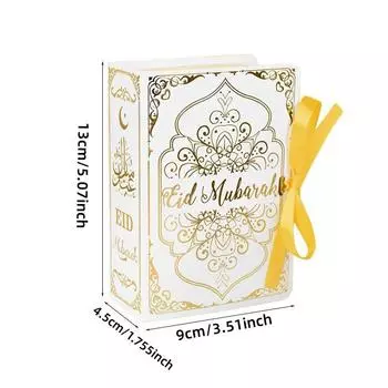 5 шт./лот в форме книги коробки шоколадных конфет Мубарак Рамадан декор подарочная упаковка коробка исламский мусульманский фестиваль принадлежности для вечеринок 5pcs белый