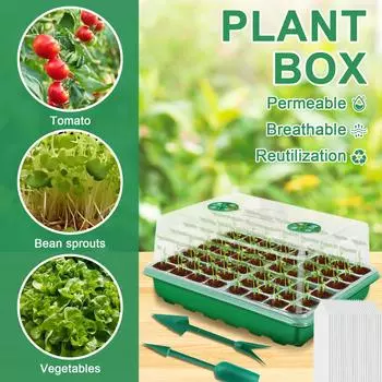 5 шт. лотков для выращивания семян на 240 ячеек с куполом для увлажнения, лотки для выращивания семян для начала посадки семян, лотки для проращивания растений One Size