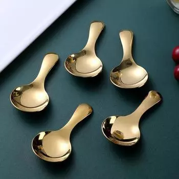5 шт. ложек для соли, мини-ложки для сахара и специй, набор золотых ложек из нержавеющей стали, чайные ложки для кофе, кухонные принадлежности для банок