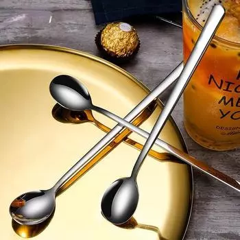 5 шт. ложек из нержавеющей стали 304, ложки для мороженого, кофейные ложки с длинной ручкой, ложки для помешивания, кухонная утварь