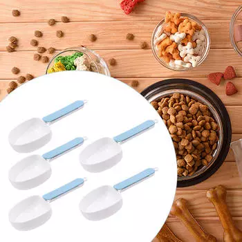 5 шт. Ложка для корма для домашних животных Мука Рис Попкорн Совок Стиральный порошок для собак и кошек белый