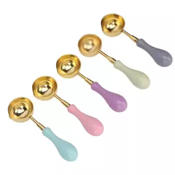 5 шт. ложка для воска деревянная медная современная элегантная носимая плавильная ремесленная ложка для воска для упаковки