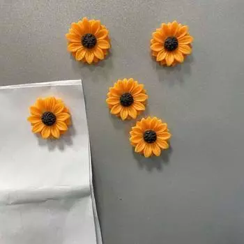5 шт. Магнит-подсолнух из смолы, прочный магнит для кухни и холодильника/органайзер для офиса, подходит для праздничных подарков и домашнего декора