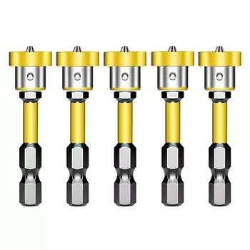 5 шт. Магнитная отвертка, биты для позиционирования гипсокартона, электрическая дрель, съемные магнитные круговые ограничительные биты