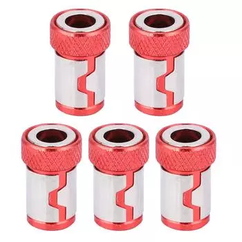 5 шт. Магнитное кольцо для отвертки, противоскользящие аксессуары из алюминиевого сплава(красный)