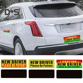 5 шт. магнитные наклейки для студентов-водителей, светоотражающие, предупреждающие, хорошо видимые, неблокирующие, для безопасного вождения