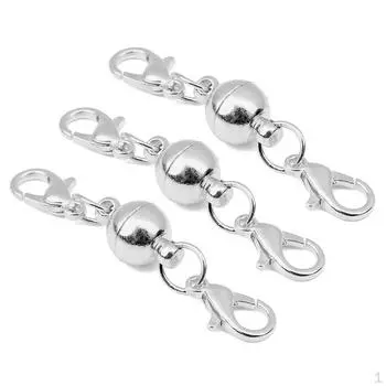 5 шт. Магнитные застежки-карабины 6 мм/8 мм с замком безопасности для ювелирных изделий 40x8mm