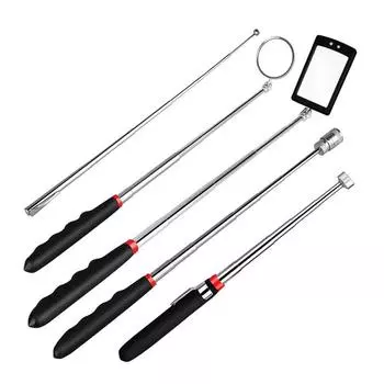 5 шт. магнитный инструмент для захвата, вращение на 360 градусов, телескопическая гибкая лампа, набор всасывающих стержней, магнитные инструменты для захвата чёрный/серебряный