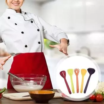 5 шт., магнитный компактный набор посуды для кухни, многофункциональный держатель для суповой ложки, можно мыть в посудомоечной машине, использовать в домашнем ресторане 1 Set