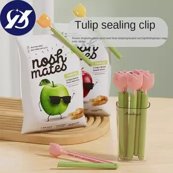 5 шт. магнитный уплотнительный зажим-тюльпан для пищевых продуктов, пластиковый пакет, влагостойкий зажим для хранения свежести, уплотнительная лента для сухого молока, уплотнительный зажим для артефактов для закусок