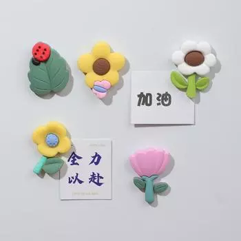 5 шт. магнитов на холодильник с сильной адсорбцией в форме трехмерного цветка, многоразовое использование, долговечное украшение на холодильник, многоразовая цветная флора