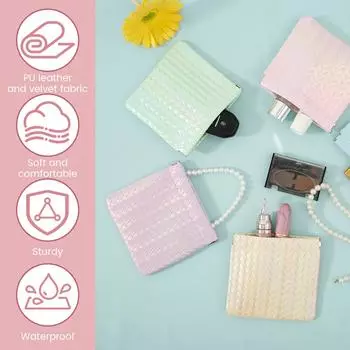 5 шт. Маленькая косметичка, портативная дорожная сумочка, водонепроницаемая косметичка из искусственной кожи, органайзер для наушников и зарядного устройства