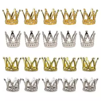 5 шт. Маленькая тиара со стразами, украшение для торта, крошечная детская корона, украшение для торта для цветочных композиций, украшения на день рождения, свадьбу