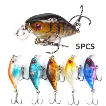 5 шт., маленькая толстая рыбка, 4 см/4,6 г, искусственная приманка для рыбы, жесткая приманка, искусственная приманка 5PCS