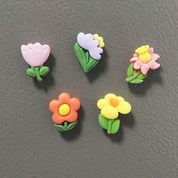 5 шт. Маленький милый магнит на холодильник в виде цветка для украшения дома, офиса, магнитные цветочные украшения, декор