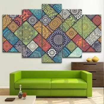 5 шт. Мандала Цветочный Узор Красота 5 шт. Холст Настенное Искусство Фэнтези Печать Домашний Декор 5 шт. Картины Постер Современная HD Печать 20x35 20x45 20x55cm