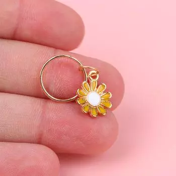 5 шт., маркеры для вязания петель из сплава с цветком ромашки, подвеска из цинкового сплава с цветком