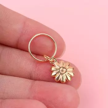 5 шт., маркеры для вязания петель из сплава с цветком ромашки, подвеска из цинкового сплава с цветком