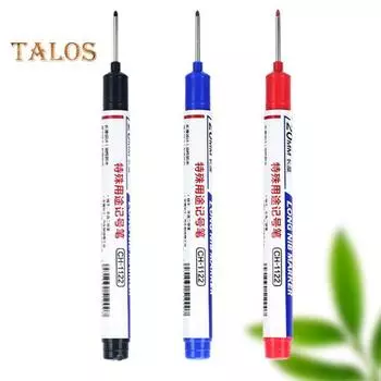 5 шт., маркеры с длинной головкой и глубокими отверстиями, плотничные чернильные маркеры, быстросохнущие водостойкие красочные плотничьи ручки, инструменты для маркировки синий