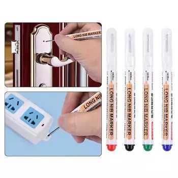 5 шт. маркеры с длинным наконечником, водонепроницаемые, быстросохнущие маркеры с глубоким вылетом, идеально подходящие для глубоких отверстий в изделиях из металла и дерева красный