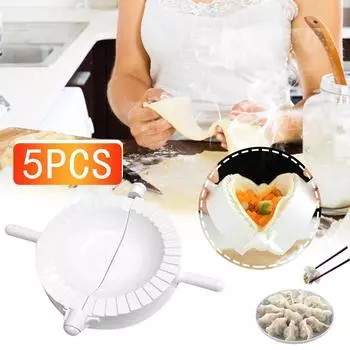 5 шт., машина для изготовления пельменей, пресс-машина для лапши, форма для мясного пирога, кухонный инструмент для изготовления пельменей чёрный