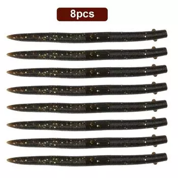 5 шт. Медленно тонущие мягкие приманки для форели, черви 60 мм 80 мм, искусственные рыболовные приманки, морские черви, мягкие рыболовные приманки, воблеры 12.5cm/4.92inch чёрный