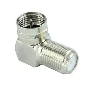 5 шт. медный F-штекер на F-гнездо под прямым углом, коаксиальный ТВ-адаптер 90 градусов