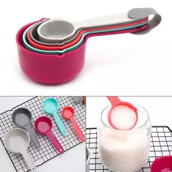 5 шт., мерная ложка, красочные многофункциональные кухонные мерные наборы, гаджеты, аксессуары для выпечки, инструменты 250 мл, 125 мл, 80 мл, 60 мл, 30 мл