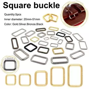 5 шт. металлические регулируемые прямоугольные пряжки, ремень для одежды, рукоделие, шитье, сумка, сумка, пуговицы ручной работы Black-20mm
