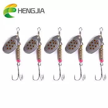5 шт. металлические рыболовные ложки HENGJIA 0,18 унции/2,5 дюйма, приманка для форели, окуня, щуки, рыболовные приманки 5pc