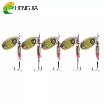 5 шт. металлические рыболовные ложки HENGJIA 0,31 унции/2,7 дюйма, приманка для форели, окуня, щуки, рыболовные приманки 5pc