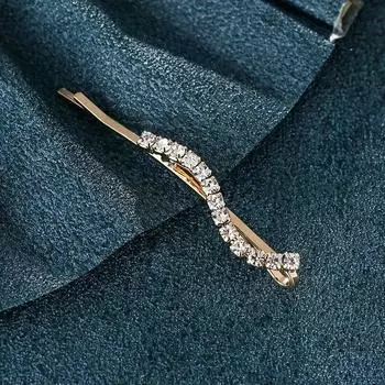 5 шт., металлические заколки для волос с блестящими стразами для женщин, модные простые золотые, серебряные заколки для волос, аксессуары для волос для девочек, заколки, ювелирные изделия