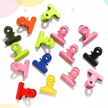 5 шт., металлические зажимы ярких цветов, подвесное отверстие, дизайн, круглый зажим для сумочки, зажимы для денег, цветные зажимы на петлях красный