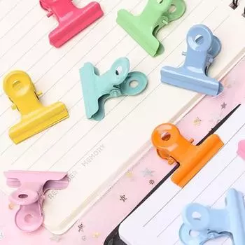 5 шт., металлические зажимы ярких цветов, подвесное отверстие, дизайн, круглый зажим для сумочки, зажимы для денег, цветные зажимы на петлях