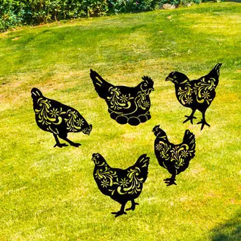 5 шт. металлических колышков для курятника, украшение заднего двора, многофункциональное, деревенское, для дорожек, тротуаров
