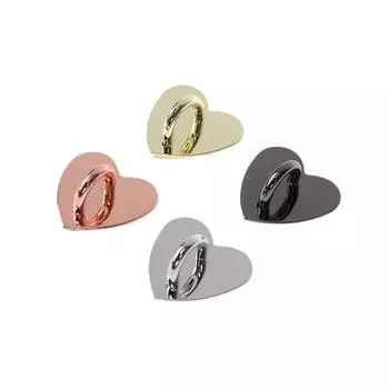 5 шт. металлический держатель для телефона в форме сердца с сердечком, кольцо для телефона с сердечком, самоклеящиеся крючки для подставки для мобильного телефона серебряный
