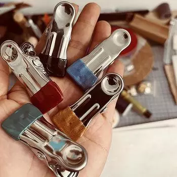 5 шт., металлический помощник для рукоделия из кожи, шовный зажим, ручная работа, инструмент для фиксации кожи чёрный