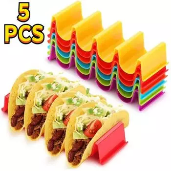 5 шт. мексиканская подставка для роллов, подставки для тако-тортов для кафе, креативный держатель для полки для блинов-тортильи, волнообразный держатель для подносов, подставка для блинов-тако red-1pcs