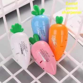 5 шт. Милая мультяшная креативная пластиковая точилка для карандашей в форме морковки для детей, креативный предмет, школьные принадлежности, канцелярские принадлежности