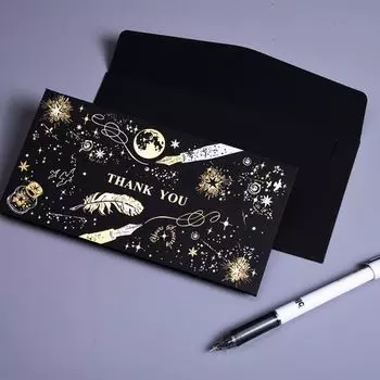 5 шт. Милая открытка с благодарностью, складная открытка ручной работы, украшение своими руками, поздравительная открытка для детей белый