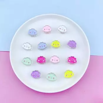 5 шт. милые эмалированные подвески ярких цветов в виде облаков с улыбающимся лицом, свободные бусины, рукоделие, сделай сам, для изготовления ювелирных изделий розовый