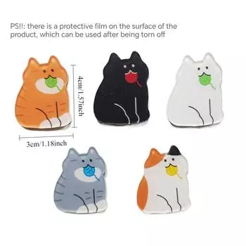 5 шт. Милые магниты на холодильник с котиками, мультяшные, для холодильника, доски для записей, белой доски, декоративные
