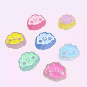 5 шт. милые очаровательные свободные бусины ярких цветов, эмаль, улыбающееся облако, бусины, ожерелье, браслет, изготовление ювелирных изделий, аксессуары, фурнитура «сделай сам» светло-синий