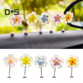5 шт., милые солнечные цветы, трясущаяся голова, украшение для приборной панели, аксессуары для интерьера автомобиля, декор для домашнего офиса A