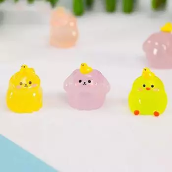 5 шт. милые светящиеся кролики микропейзаж мини украшения феи садоводство миниатюрные фигурки изделия из смолы украшение для дома