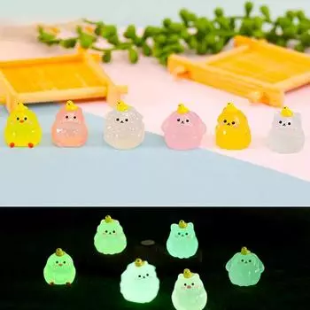 5 шт. милые светящиеся кролики микропейзаж мини украшения феи садоводство миниатюрные фигурки изделия из смолы украшение для дома as the picture