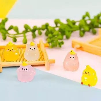 5 шт. милые светящиеся кролики микропейзаж мини украшения феи садоводство миниатюрные фигурки изделия из смолы украшение для дома as the picture