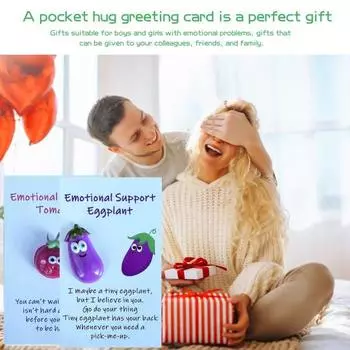 5 шт. милых открыток-обнимашек с рисунком соленых огурцов, эмоциональная поддержка, соленые огурцы, помидоры, баклажаны, арахис, морковь, набор позитивных открыток для выпускного, подарочная вечеринка 5pcs